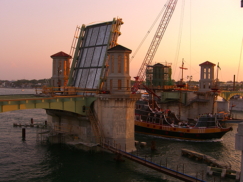 Pirate Ship Under Bridge of Lions Photo