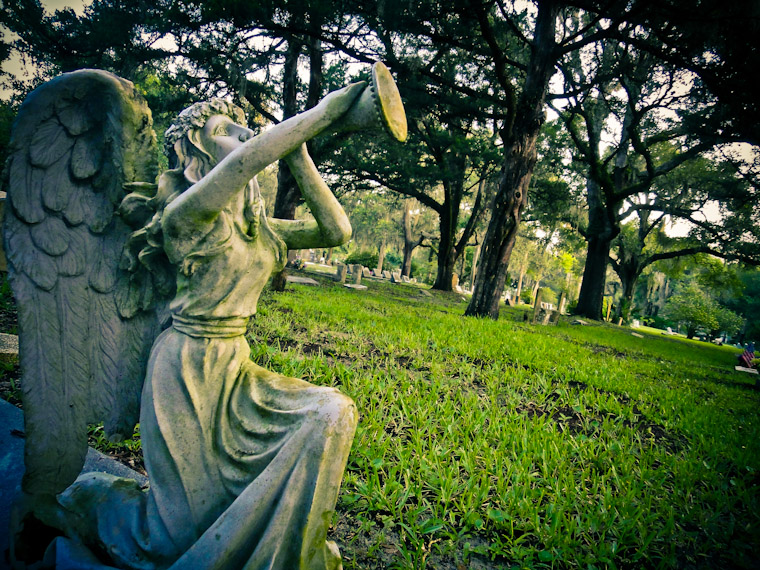 Picture of Angel Horn Statue in St Augustine Florida