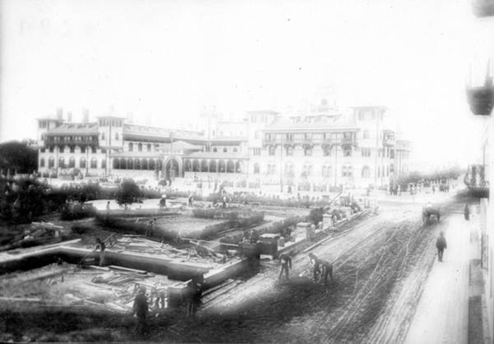 Picture of hotel alcazar garden being created in Saint Augustine Florida