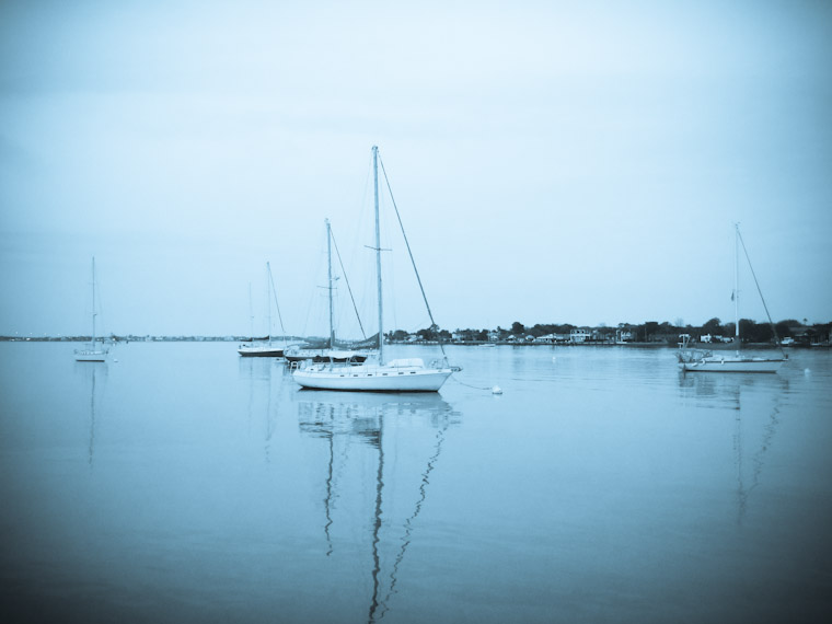 Cyanotype sailboats