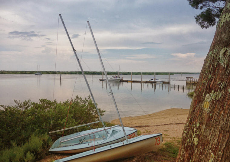 Sailing dinghys at lighthouse intracoastal boat ramp