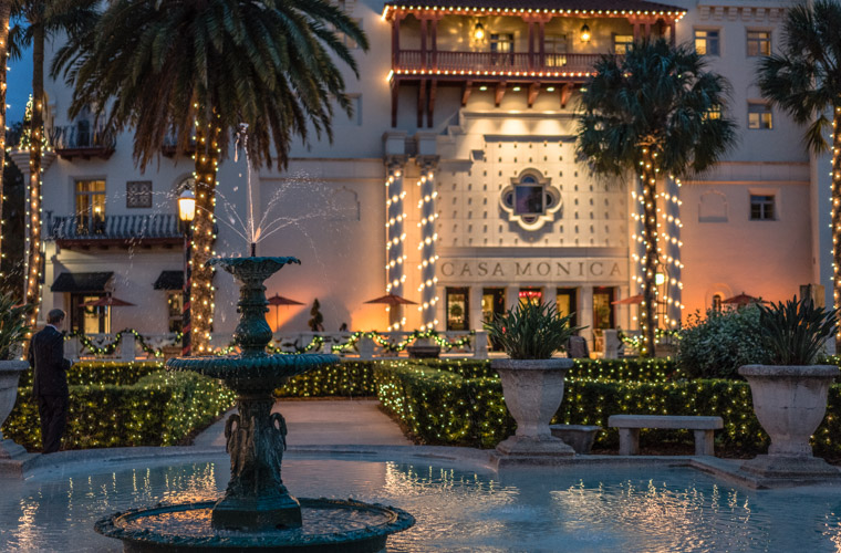 Casa Monica Tux Fountain Night of Lights