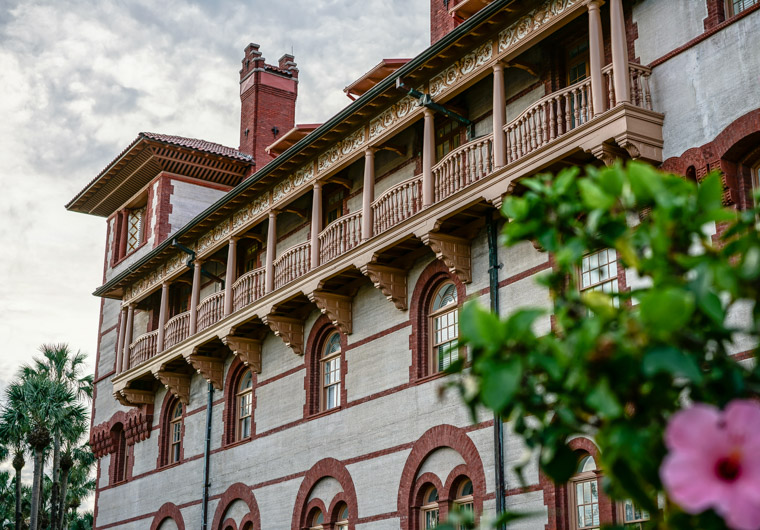 Flagler college and hibiscus flower