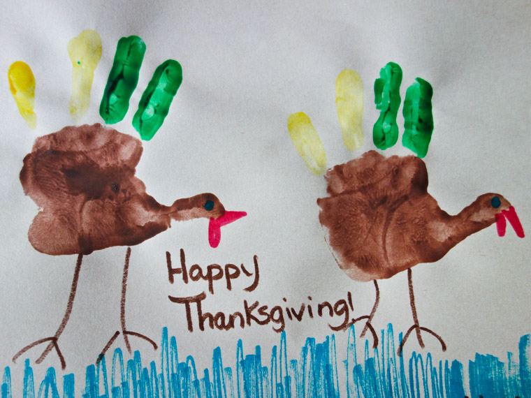 Hand turkey thanksgiving card